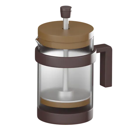 Coffee Plunger Icon For Cafes And Moments Of Relaxation Ideal For Coffee Lovers Seeking A Visual Treat 3 D Render Illustration 3D Icon