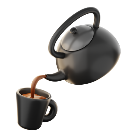 Coffee Pot And Cup  3D Icon