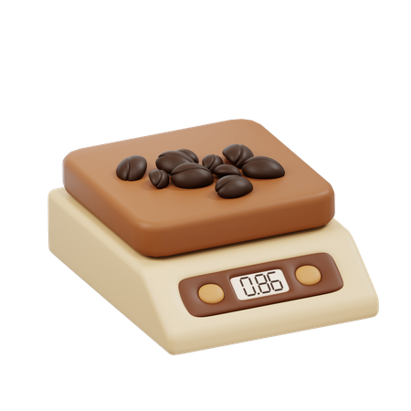 Coffee Scale With Beans  3D Icon