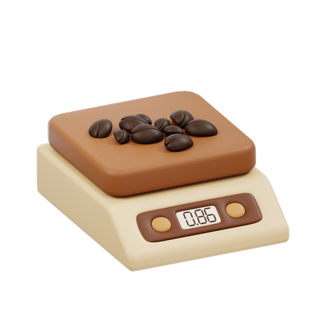 Coffee Scale With Beans  3D Icon