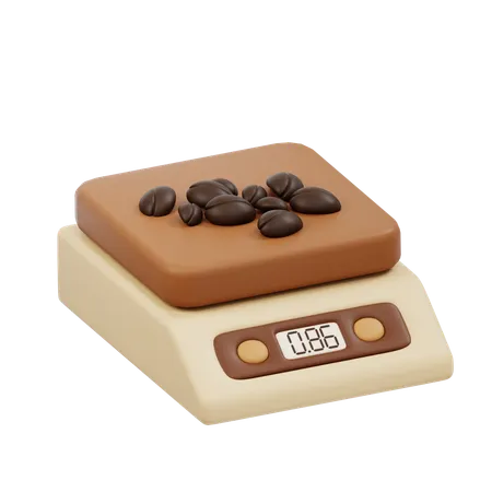 Coffee Scale With Beans  3D Icon