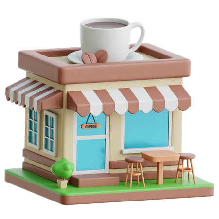 コーヒーショップ  3D Icon