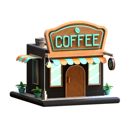 コーヒーショップ  3D Icon