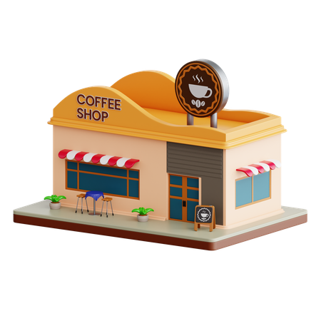 コーヒーショップ  3D Icon