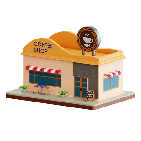 コーヒーショップ  3D Icon