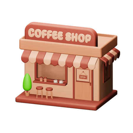 コーヒーショップ  3D Icon