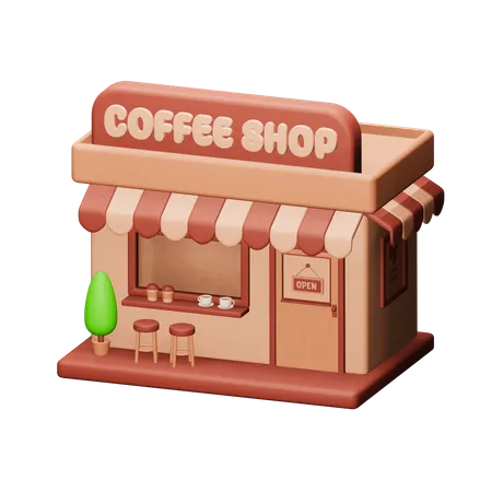 コーヒーショップ  3D Icon