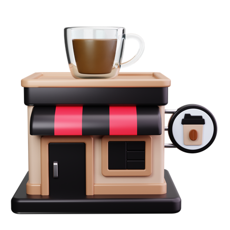 コーヒーショップ  3D Icon