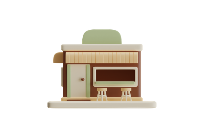 Coffee Shop  3D Icon