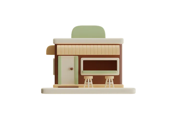 Coffee Shop  3D Icon