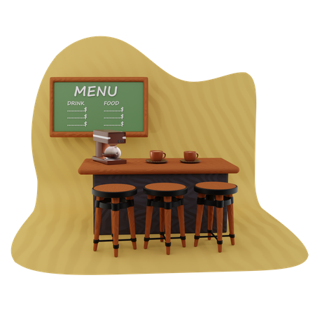 Coffee Shop  3D Icon