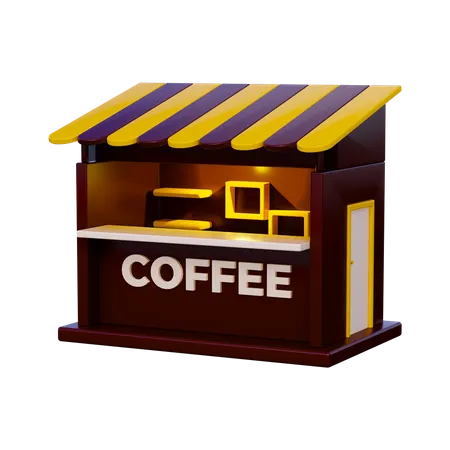 Coffee Shop  3D Illustration