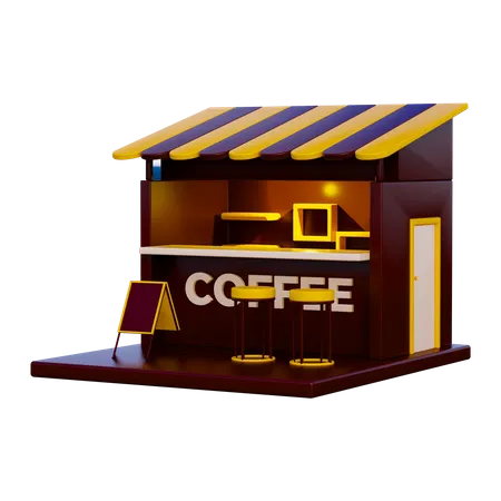 Coffee Shop  3D Illustration