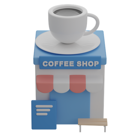 Coffee Shop  3D Illustration