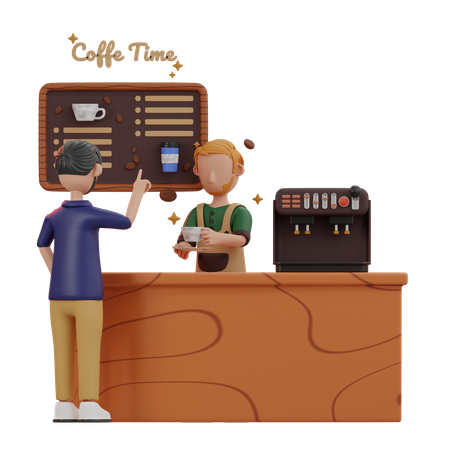 Coffee Shop  3D Illustration