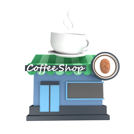 Coffee Shop 3D Illustration