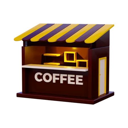 Coffee Shop 3D Illustration