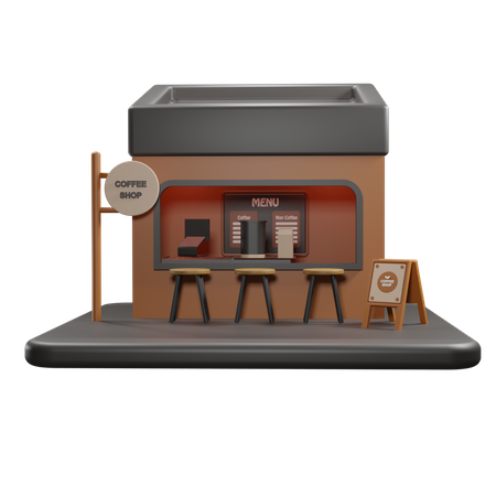 Coffee Shop 3D Icon