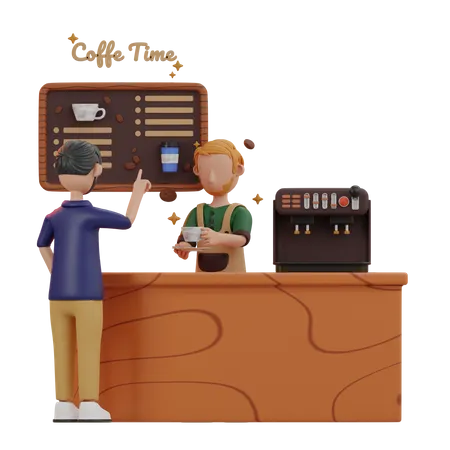 Coffee Shop  3D Illustration