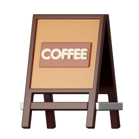 Coffee Shop Board Coffee Sign Outside 3 D Illustration 3D Icon