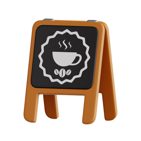 コーヒーショップボード  3D Icon