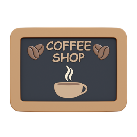 Coffee Shop Board  3D Icon