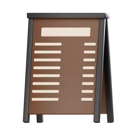 Coffee Shop Board  3D Icon