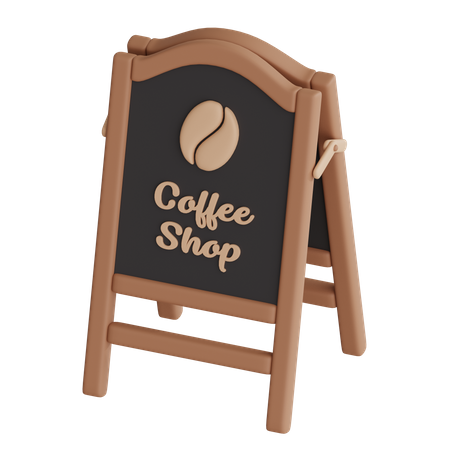 Coffee Shop Board  3D Icon