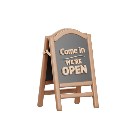 Coffee Shop Board  3D Icon