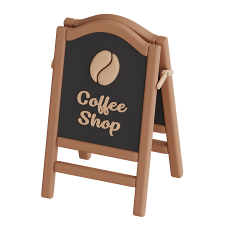 Coffee Shop Board 3D Icon