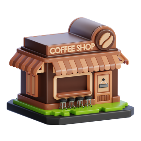 COFFEE SHOP BUILDING  3D Icon