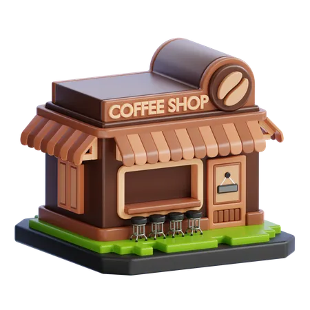 COFFEE SHOP BUILDING  3D Icon