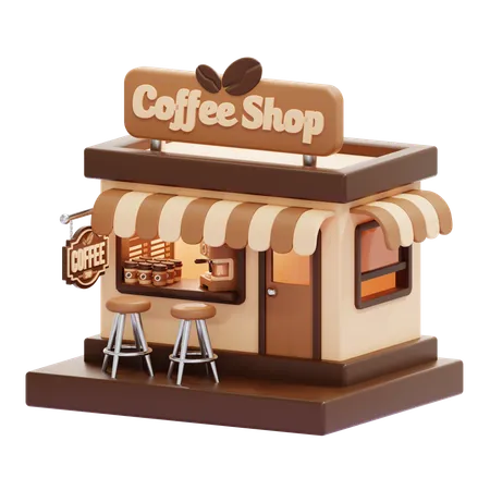 Coffee shop building  3D Icon