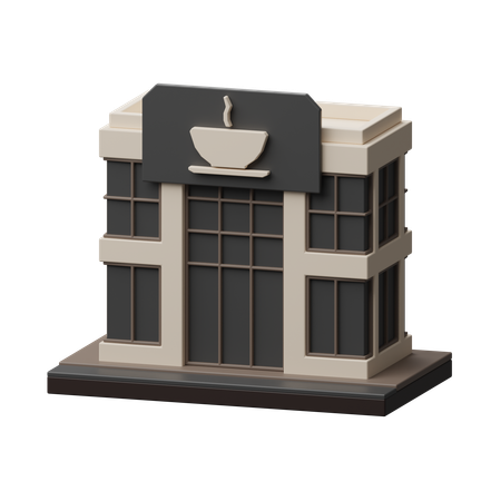 コーヒーショップビル  3D Icon