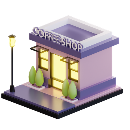 Coffee Shop Building  3D Icon