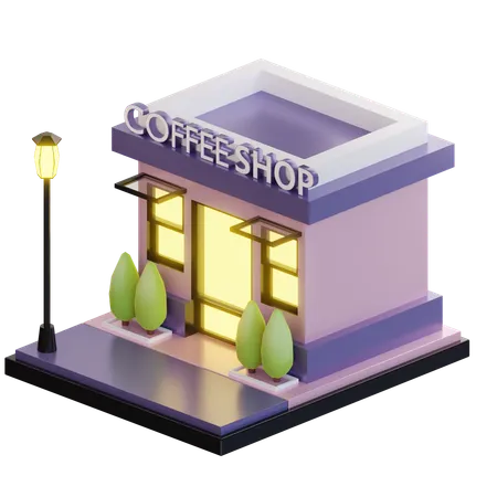 Coffee Shop Building  3D Icon