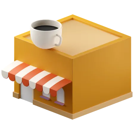 Coffee shop building  3D Icon