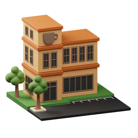 Coffee Shop Building  3D Icon