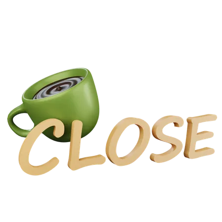 Coffee Shop Close Board  3D Icon