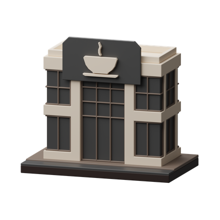 Coffee-Shop-Gebäude  3D Icon