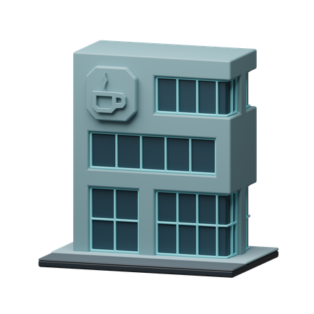 Coffee-Shop-Gebäude  3D Icon