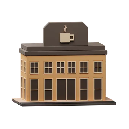 Coffee-Shop-Gebäude  3D Icon