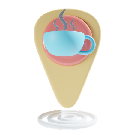 Coffee Shop Location  3D Icon