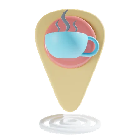 Coffee Shop Location  3D Icon