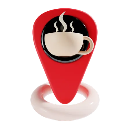 Coffee Shop Location  3D Icon