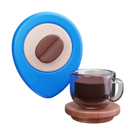 Coffee Shop Location  3D Icon