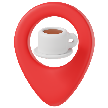 Coffee Shop Location  3D Icon