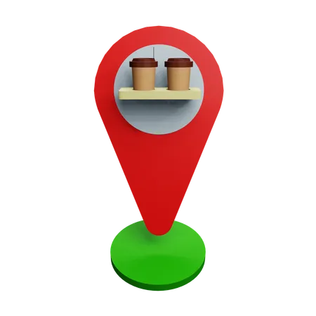 Coffee Shop Location  3D Icon