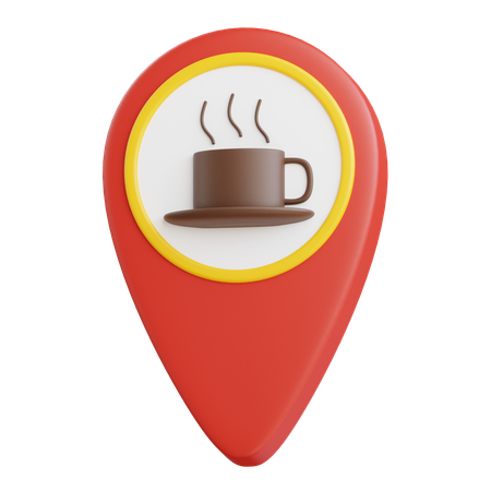 Coffee shop location pin  3D Icon