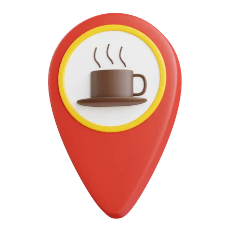 Coffee shop location pin  3D Icon